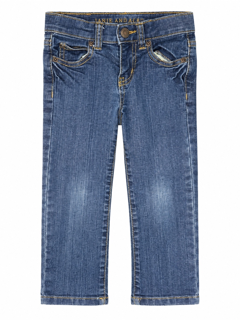 Janie and Jack Blue Denim Jeans with Leather Logo Patch